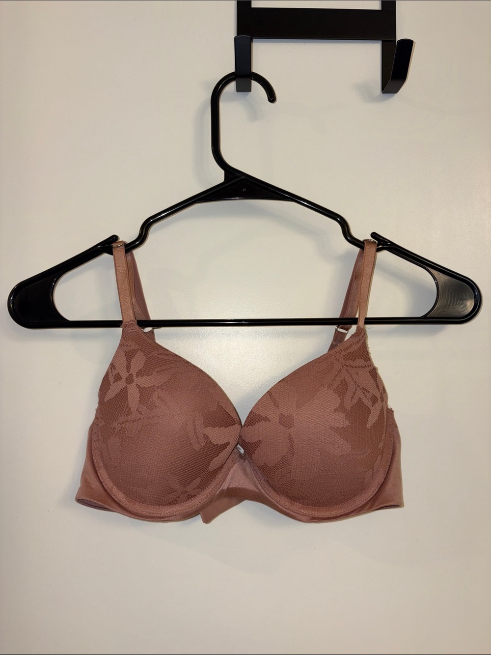 aerie Dusty Rose Floral Lace Underwire T-Shirt Bra